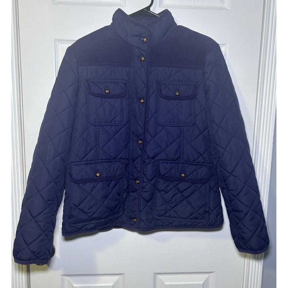 COLLEZIONE Women’s Long Sleeve 4 Pocket Puffer Jacket Navy Size Large NWOT
